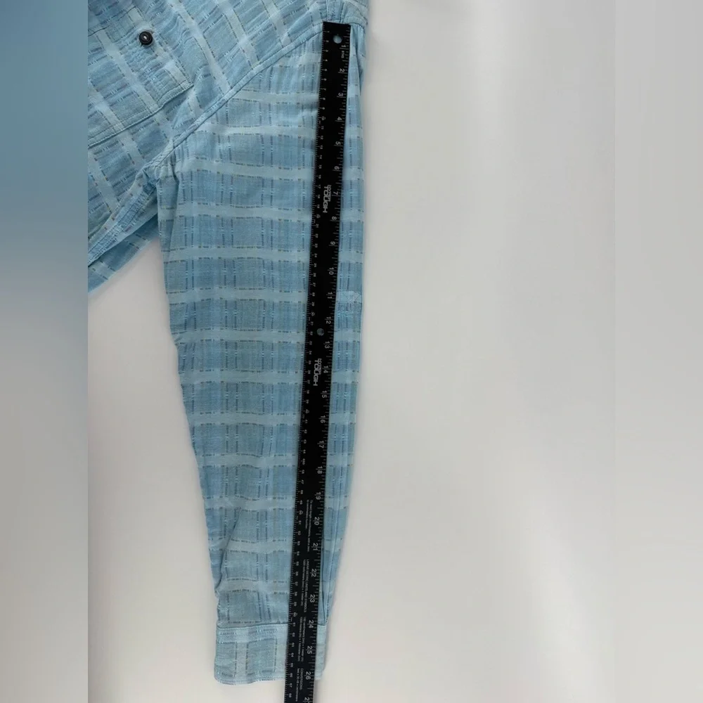 Carbon 2 Cobalt  Men’s Blue Sea‎ Change Chambray Patchwork Madras Gauze size M - Picture 13 of 14